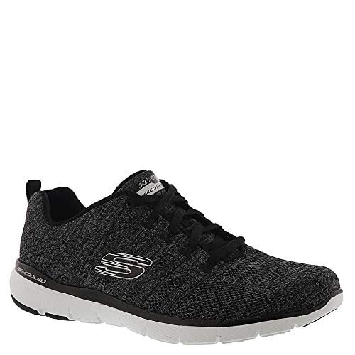 Skechers Womens Flex Appeal 3.0-high Tides Sneaker BLACK/WHITE Image 2