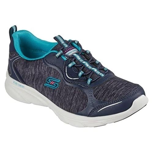 Skechers Womens Dlux Comfort-Sunny Oasis Sneaker BLACK/WHITE Image 1