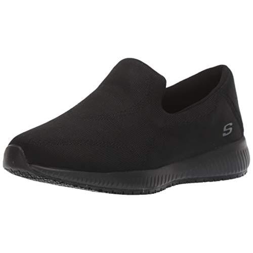 SKECHERS WORK Womens Squad SR - Miskin Soft Toe Slip Resistant Work Shoe Black - 77254-BLK BLACK Image 4