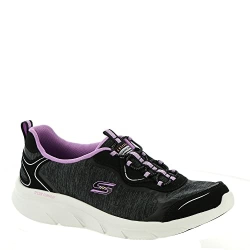 Skechers Womens Dlux Comfort-Sunny Oasis Sneaker BLACK/WHITE Image 3