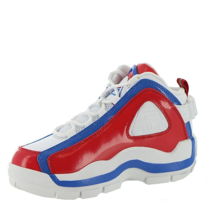 Fila Boys Grant Hill 2 High-Top Sneakers White Red Purple Little Kid Size Image 4