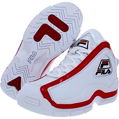 Fila Kids Grant Hill 2 High-Top Sneakers White Red Black Size 5 Big Kid Image 3