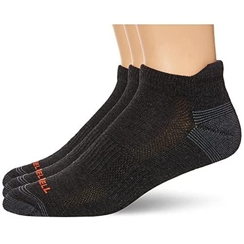 Merrell Mens Cushioned Repreve Hiker Socks Black Low Cut Tab 3 Pack Image 4