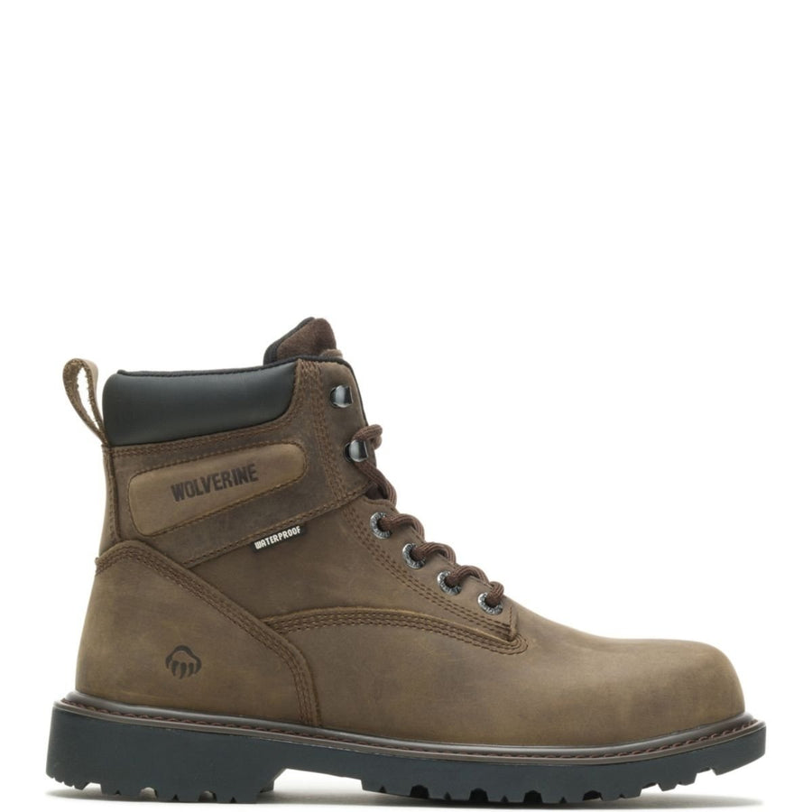 WOLVERINE Mens Floorhand 6" Waterproof Steel Toe Work Boot Gravel - W080040 gravel Image 1