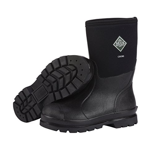 Muck Chore Classic Mens Rubber Work Boots Black Waterproof Mid Size 10 Image 2