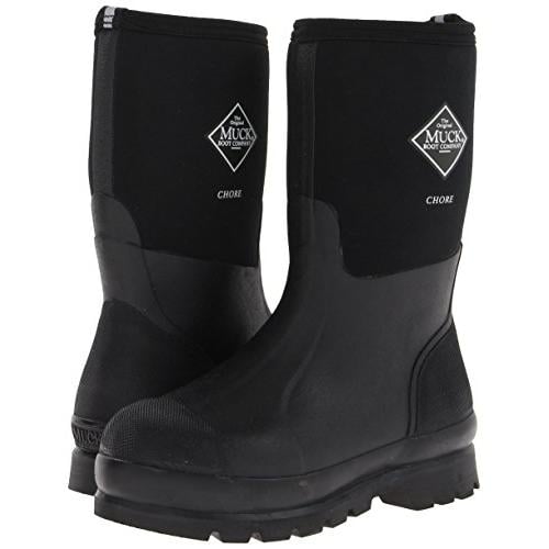 Muck Chore Classic Mens Rubber Work Boots Black Waterproof Mid Size 10 Image 3