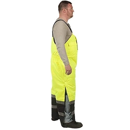 Utility Pro Lined Bib Overalls Reflective Safety Wear Yellow Lime Green M-2X Image 4