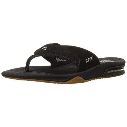 REEF Mens Fanning Flip Flop Black - RF002026BLS Black//Silver Image 4