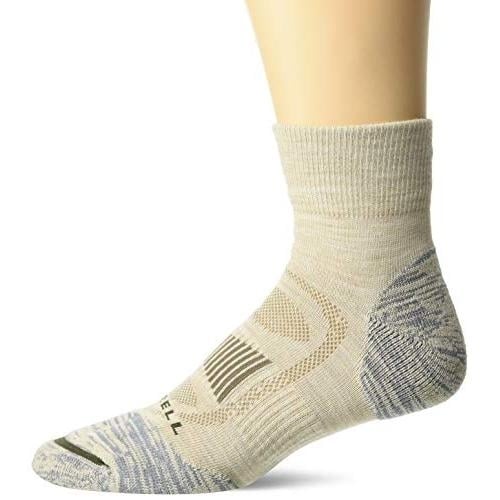 Merrell Quarter Cushioned Hiker Socks Men Oatmeal RENF Zoned Hiking Gear 1 Pack Image 4