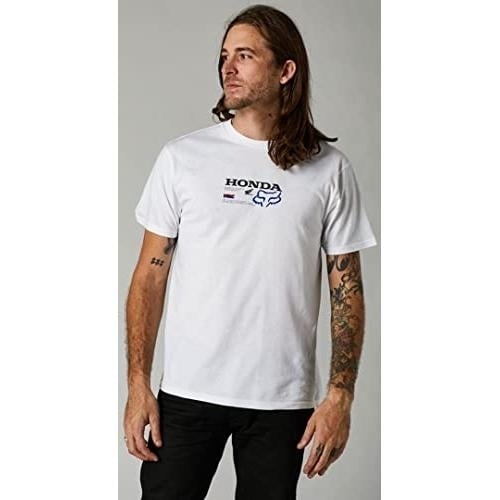 Fox Racing Mens Honda Short Sleeve Premium Tee OPT WHT Image 1