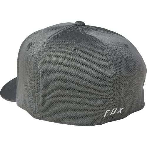 Fox Racing Mens Lithotype Flexfit 2.0 Hat GRY/WHT Image 3