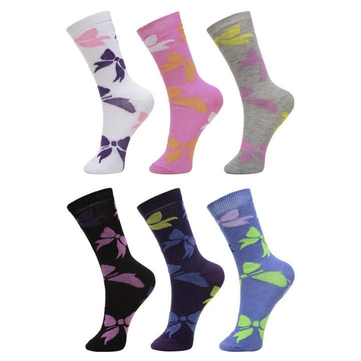 DARESAY Womens Crew Socks 6 Pack Colorful Cotton Patterned Comfy Fun Socks Image 3