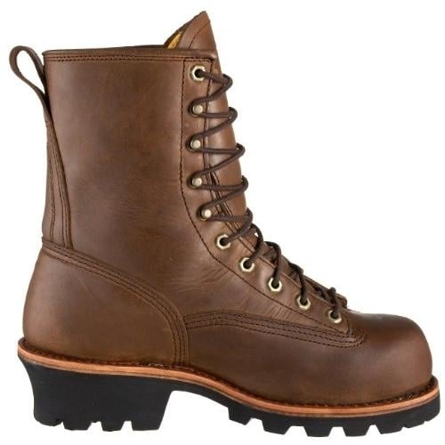 Chippewa Mens 8" Paladin Logger Lace-To-Toe Waterproof Steel Toe Boot Brown - 73101 BROWN Image 4