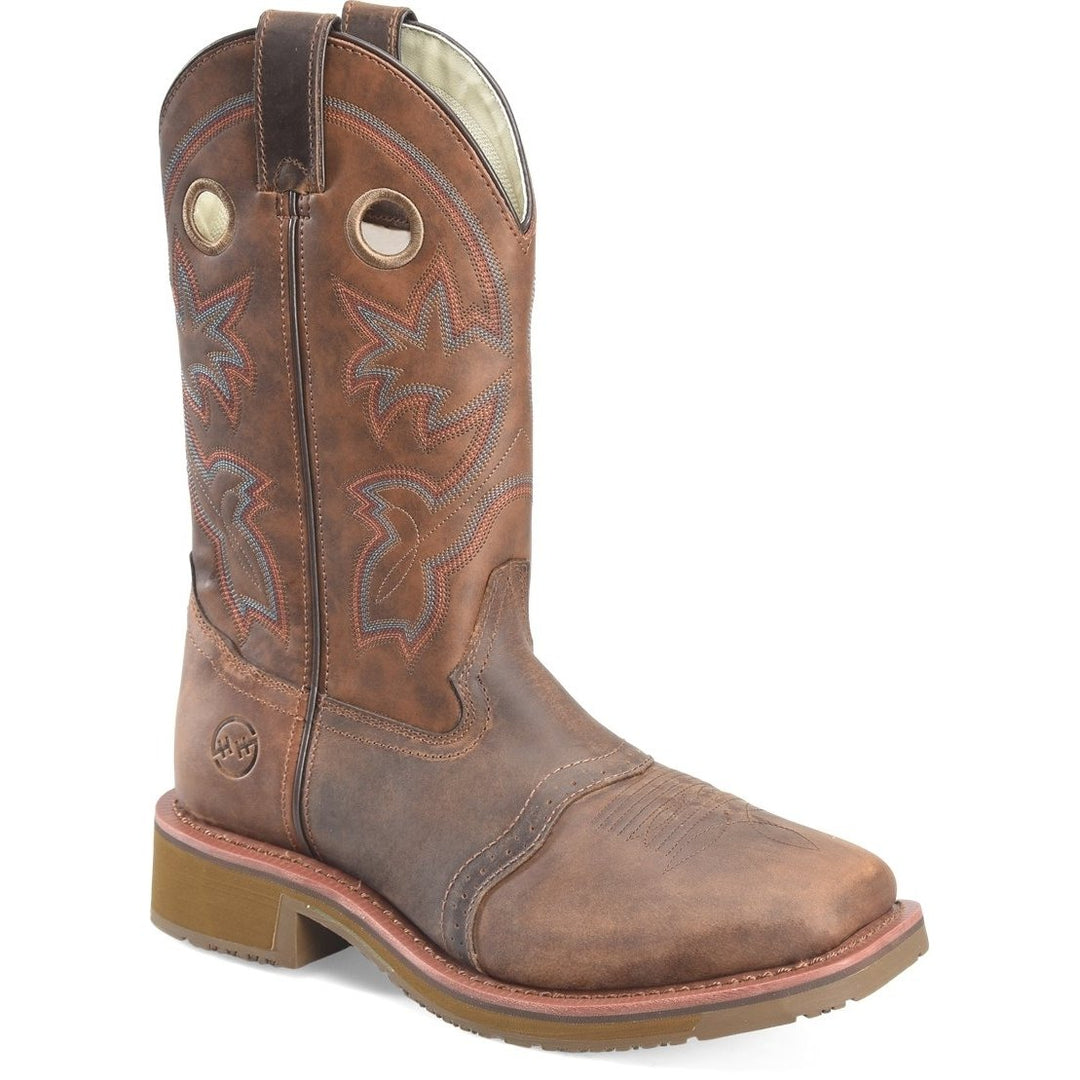 Double-H Boots Mens Rust Wide Square Toe Roper Non-Metallic Work Boot DH5134 Image 1