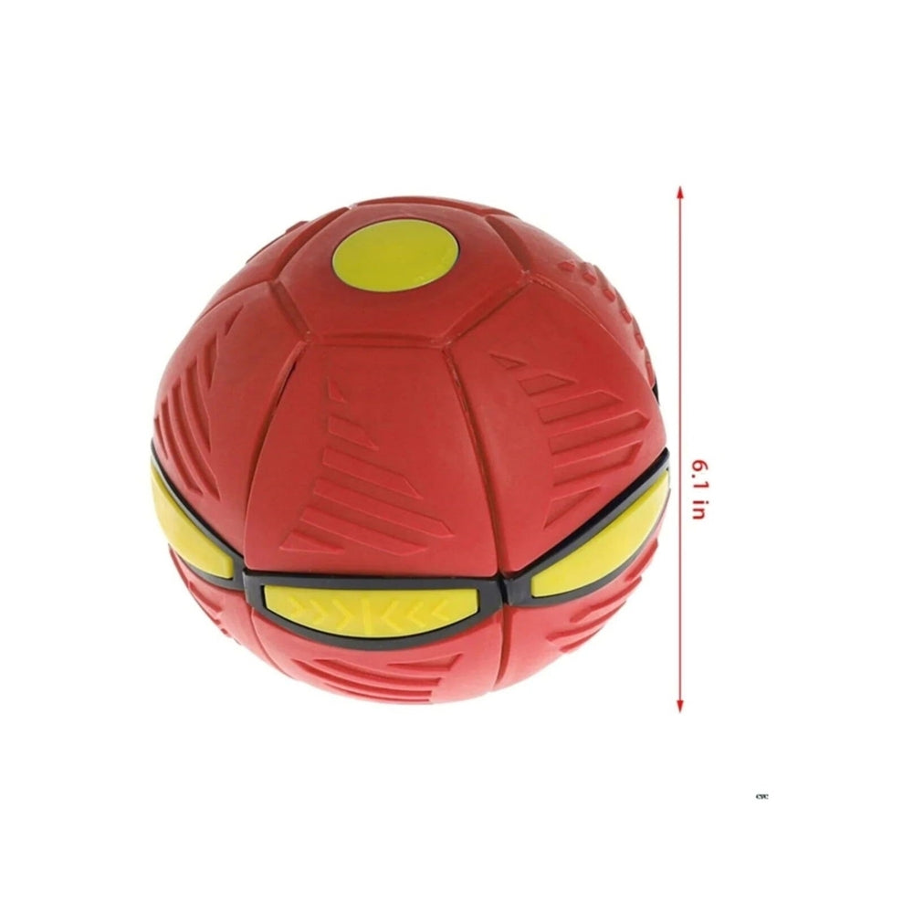 Pop-Up Ball Flat Flying Saucer - Throw Disc Catch Ball - with LED LightingRed Image 2