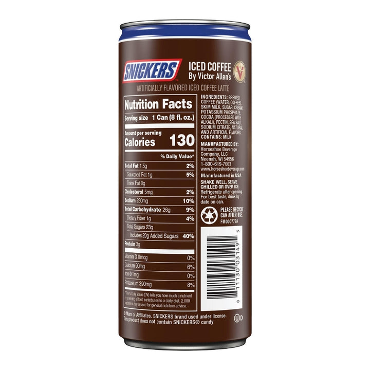 Snickers Iced Coffee Latte 8 Fluid Ounce (Pack of 12) Image 3