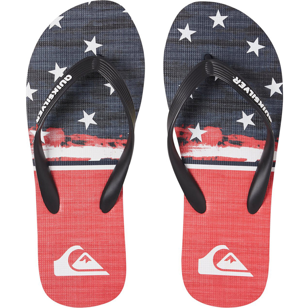 Quiksilver Mens Molokai Freedom Flip Flop Sandals Black/Blue/Red - AQYL101029-XKBR BLACK/BLUE/RED Image 2