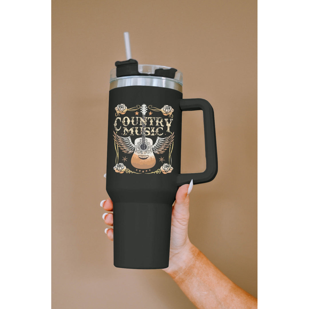 Womens Black Country Music Vintage Graphic 304 Stainless Double Insulated Cup 40oz Image 3
