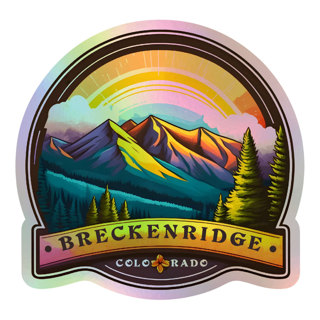 Breckenridge Colorado Holographic Charm Durable Vinyl Decal Sticker B Image 1