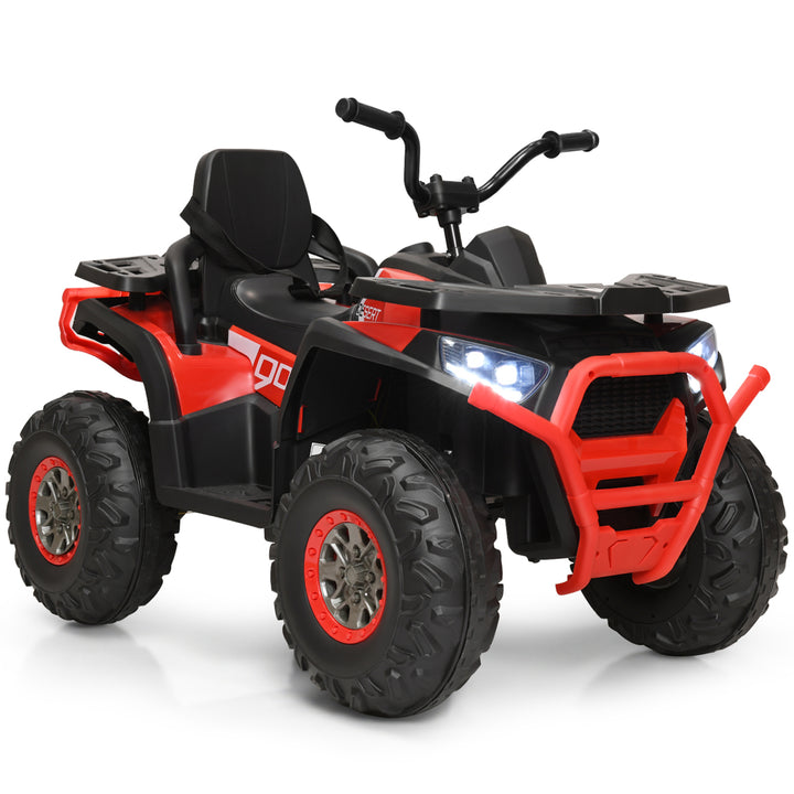 12V Electric Kids Ride On Car ATV 4-Wheeler Quad w/ LED Light Black/Red/White Image 6