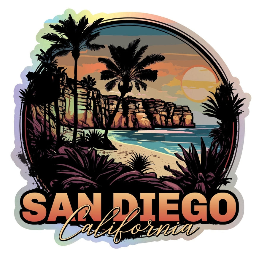 San Diego California Holographic Charm Durable Vinyl Decal Sticker A Image 1