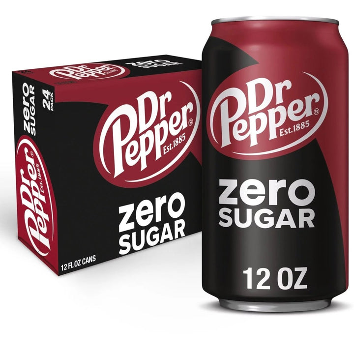 Dr. Pepper Zero Sugar Soda 12 Fluid Ounce (Pack of 24) Image 1