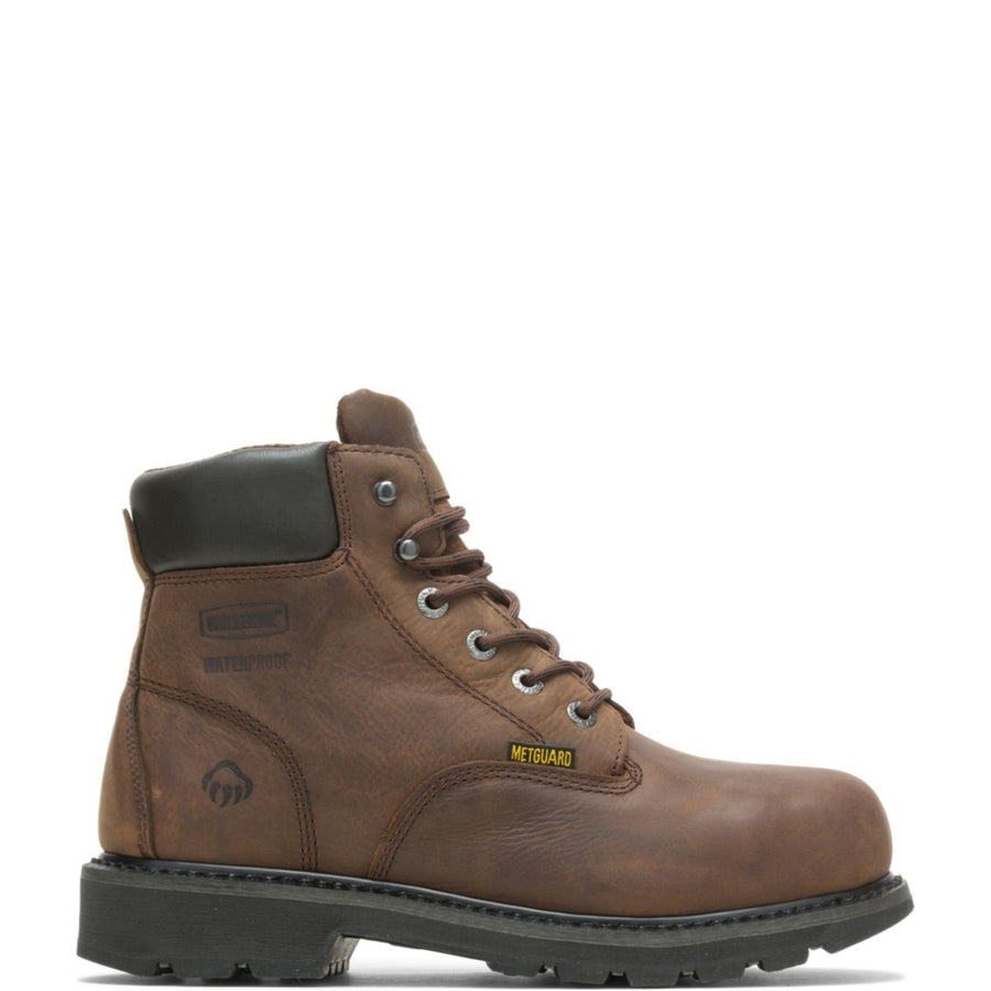 WOLVERINE Mens McKay 6" Waterproof Steel Toe Work Boot Brown - W05679 6 BROWN Image 1