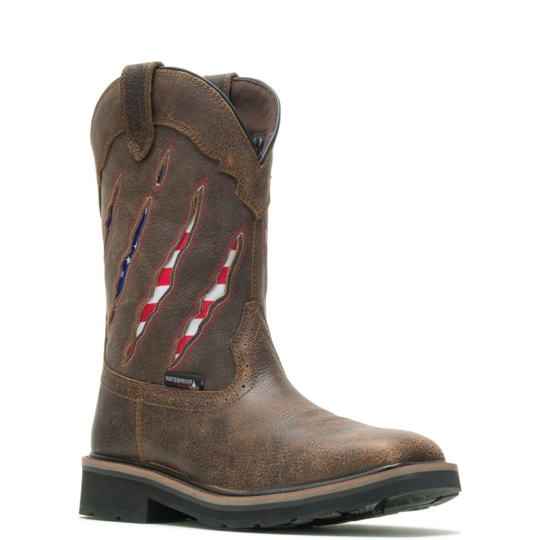 WOLVERINE Mens Rancher Claw Wellington Soft Toe Work Boot Brown/Flag - W200138 flag/brown Image 2