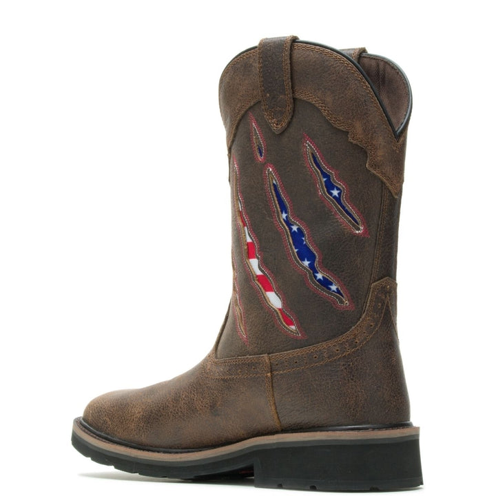 WOLVERINE Mens Rancher Claw Wellington Soft Toe Work Boot Brown/Flag - W200138 flag/brown Image 3