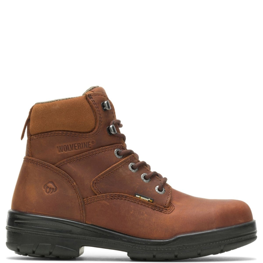 WOLVERINE Mens 6" DuraShocks Slip Resistant Soft Toe Work Boot Dark Brown - W02038  canyon Image 1