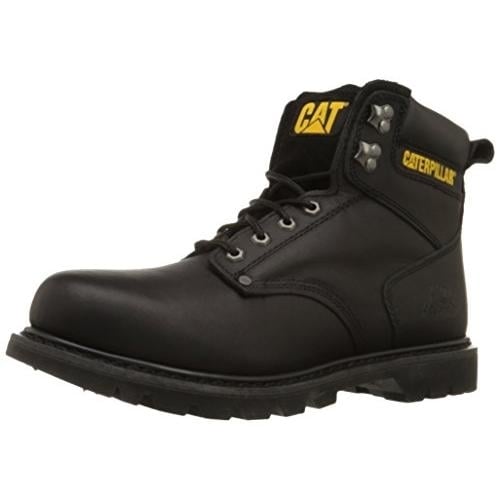 Caterpillar Mens 2nd Shift 6" Plain Soft-Toe Work Boot BLACK Image 1