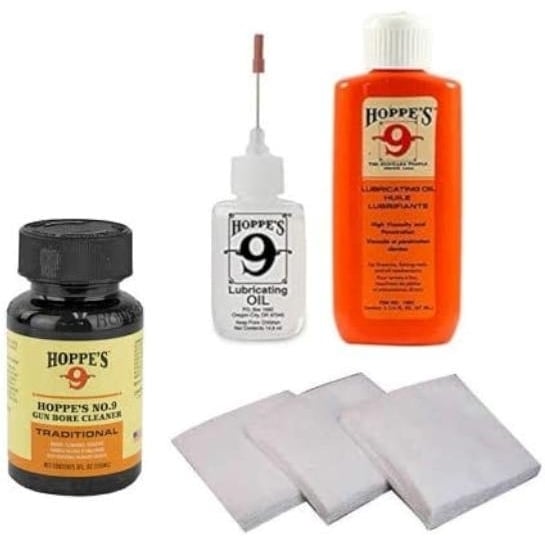 Westlake MarketHoppes Gun Cleaning Kit Including 5oz Cleaning SolventLube OilPrecision Needle Bottle with Patches for Image 1