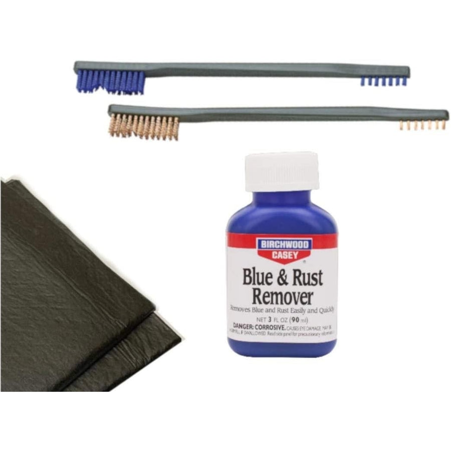 Westlake MarketBirchwood Casey Blue and Rust RemoverTwo BrushesPlus 2 Disposable Absobent Pads for Gun Image 1