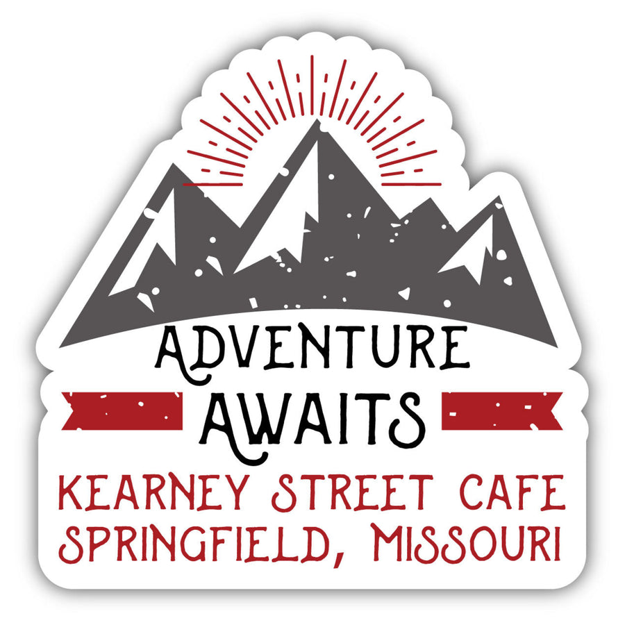 Kearney Street Cafe Springfield Missouri Souvenir 4 Inch Vinyl Magnet Adventure Awaits Design Red Image 1