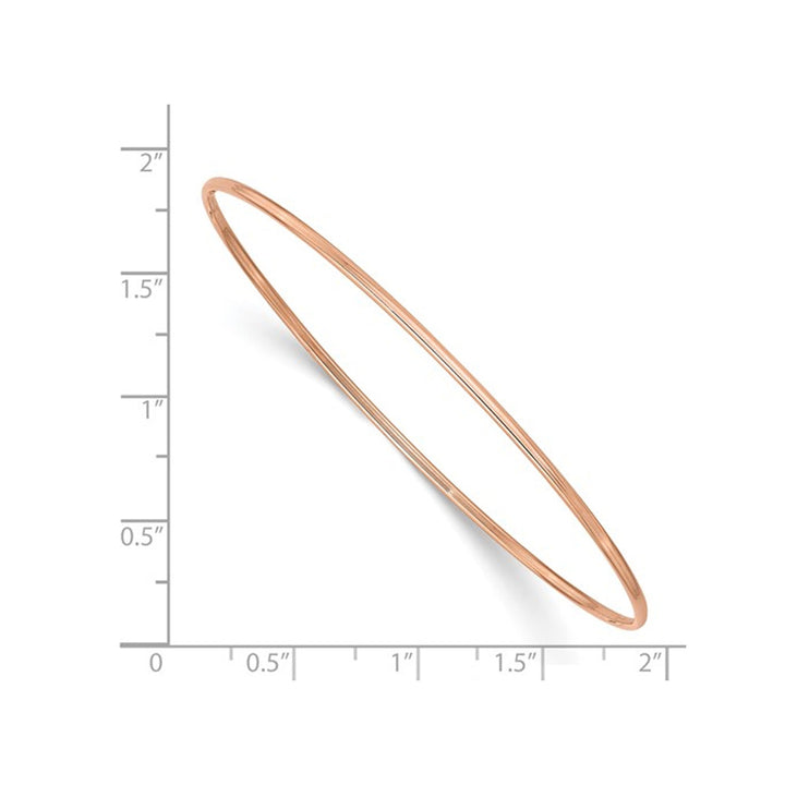 14K Rose Pink Gold Polished Slip-on Bangle Bracelet (1.5mm) Image 3