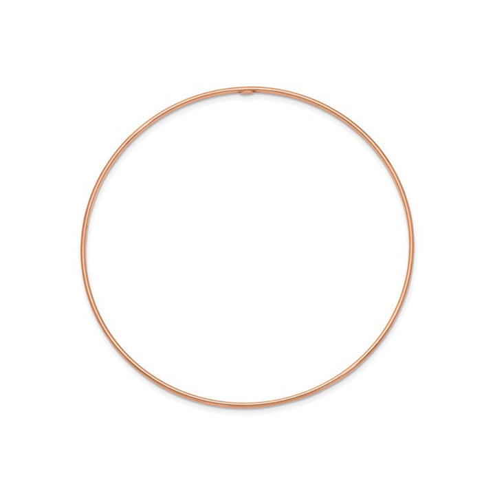 14K Rose Pink Gold Polished Slip-on Bangle Bracelet (1.5mm) Image 4