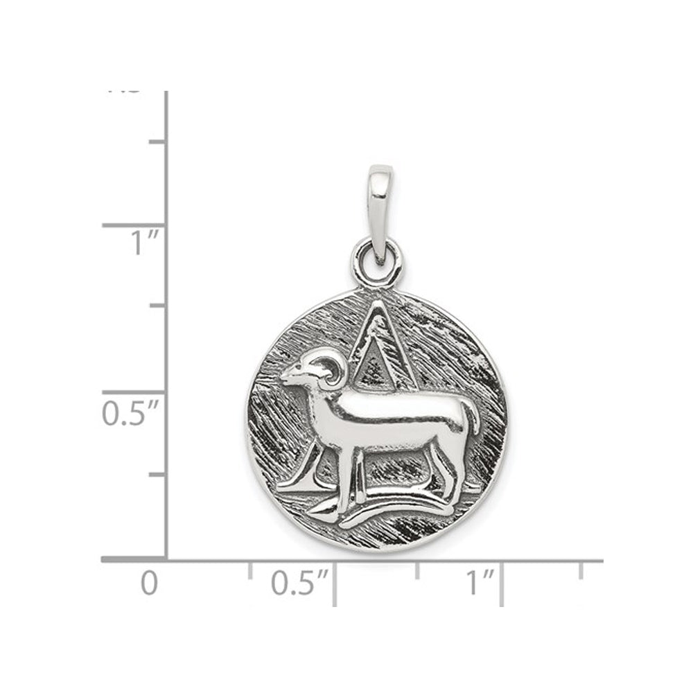 Sterling Silver Aries Charm Astrology Zodiac Pendant Necklace with Chain Image 3