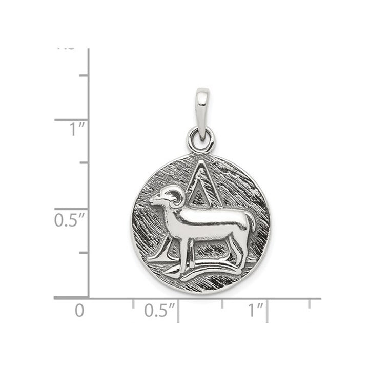 Sterling Silver Aries Charm Astrology Zodiac Pendant Necklace with Chain Image 3