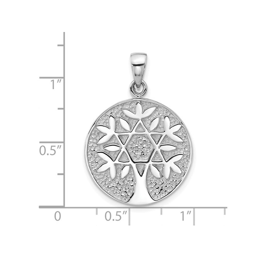 Sterling Silver Star of David Tree of Life Pendant Necklace with Chain Image 2