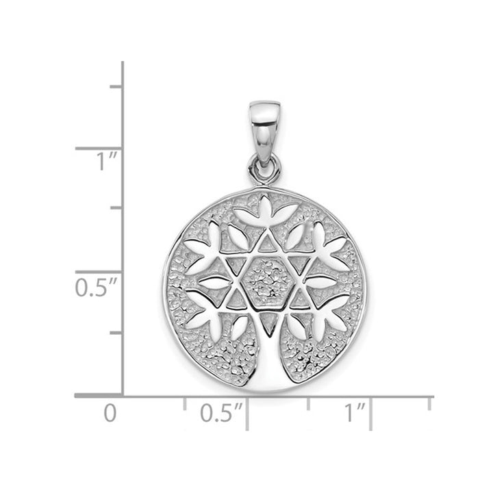 Sterling Silver Star of David Tree of Life Pendant Necklace with Chain Image 2