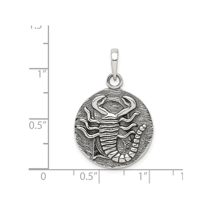 Sterling Silver SCORPIO Charm Zodiac Astrology Pendant Necklace with Chain Image 3