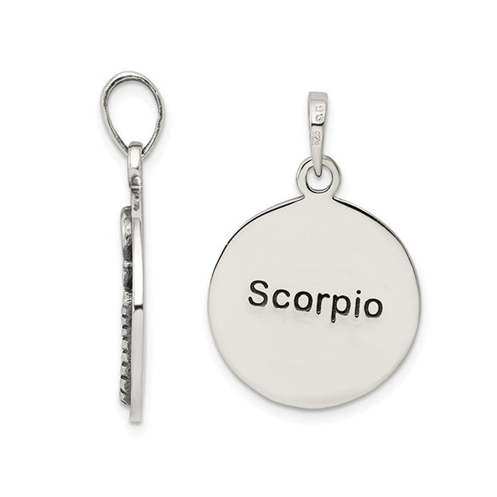 Sterling Silver SCORPIO Charm Zodiac Astrology Pendant Necklace with Chain Image 4