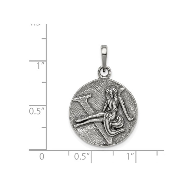 Sterling Silver VIRGO Charm Astrology Zodiac Pendant Necklace with Chain Image 3