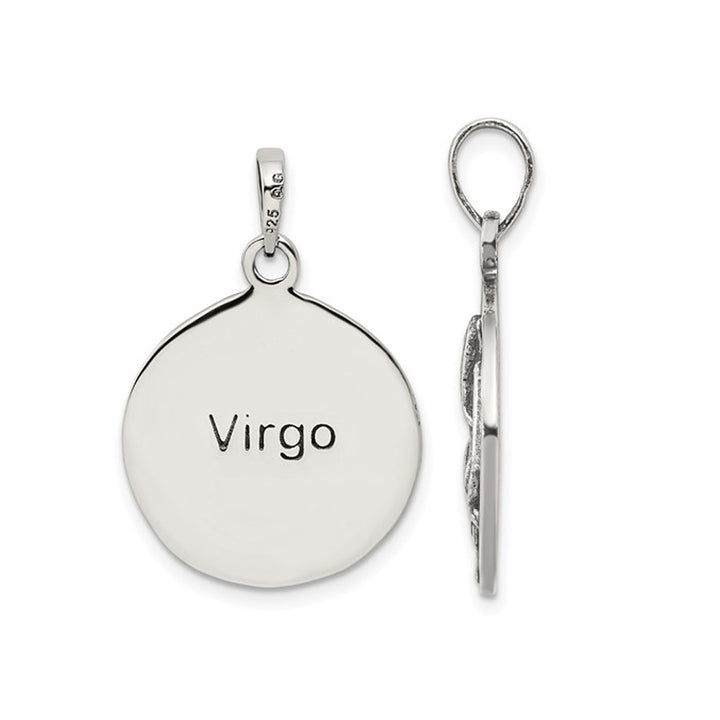 Sterling Silver VIRGO Charm Astrology Zodiac Pendant Necklace with Chain Image 4