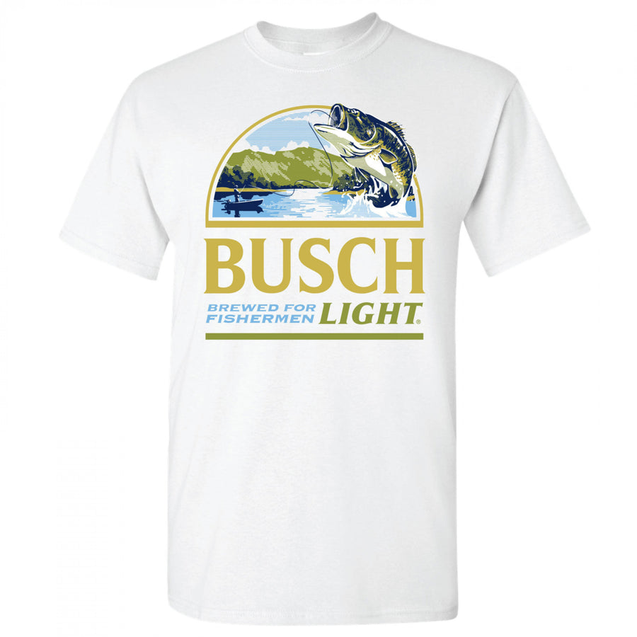 Busch Light Brewed For Fishermen White Colorway T-Shirt Image 1