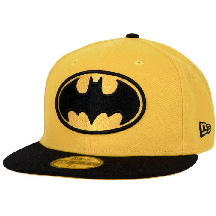 Batman Logo Yellow Colorway  Era 59Fifty Fitted Hat Image 1