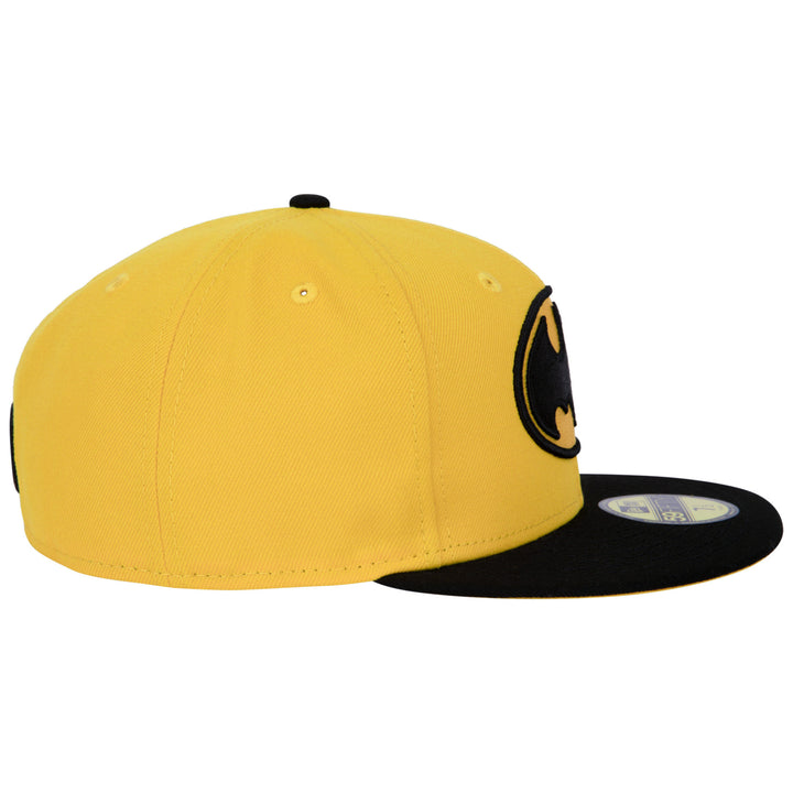 Batman Logo Yellow Colorway  Era 59Fifty Fitted Hat Image 4
