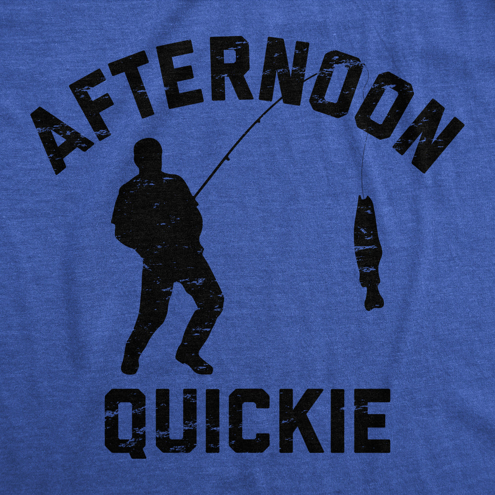 Mens Afternoon Quickie T Shirt Funny Fishing Rod Adult Sex Fisherman Joke Tee For Guys Image 2