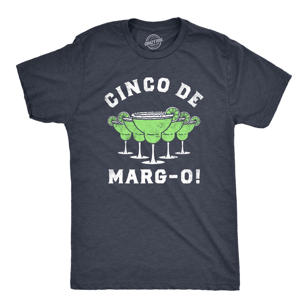 Mens Cinco De Margo T Shirt Funny Margarita Drinking Cinco De Mayo Party Tee For Guys Image 1