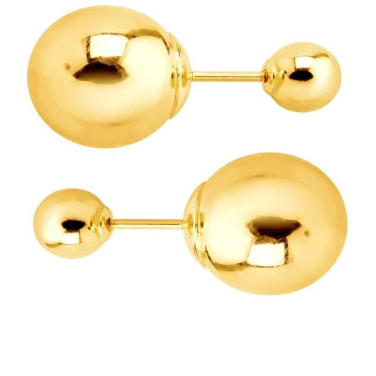 10K Yellow Gold Plated 10 Mm Yellow Pearl Round Earrings Image 1
